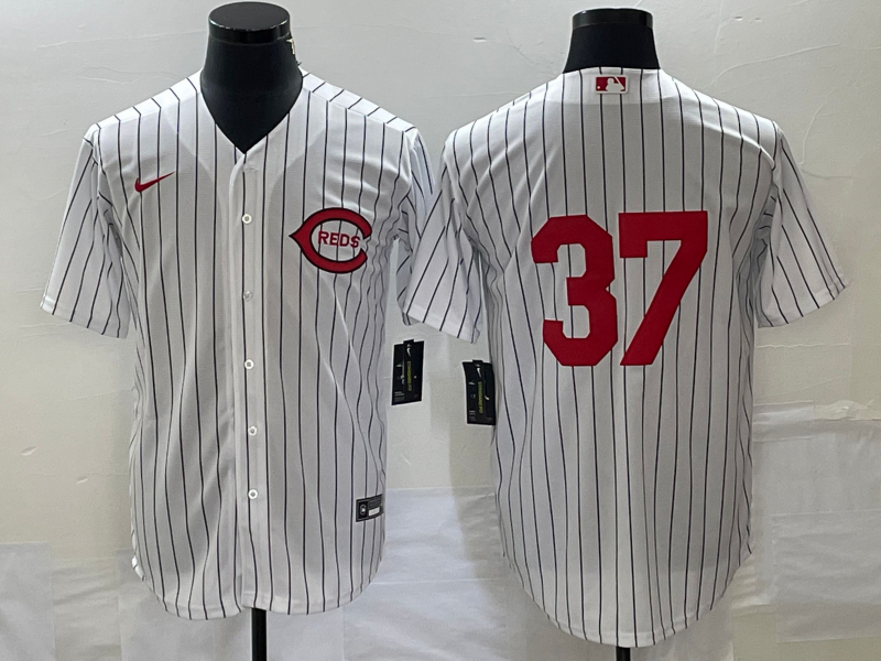 Men's Cincinnati Reds Tyler Stephenson #37 White 2022 MLB at Field of Dreams Authentic Jersey